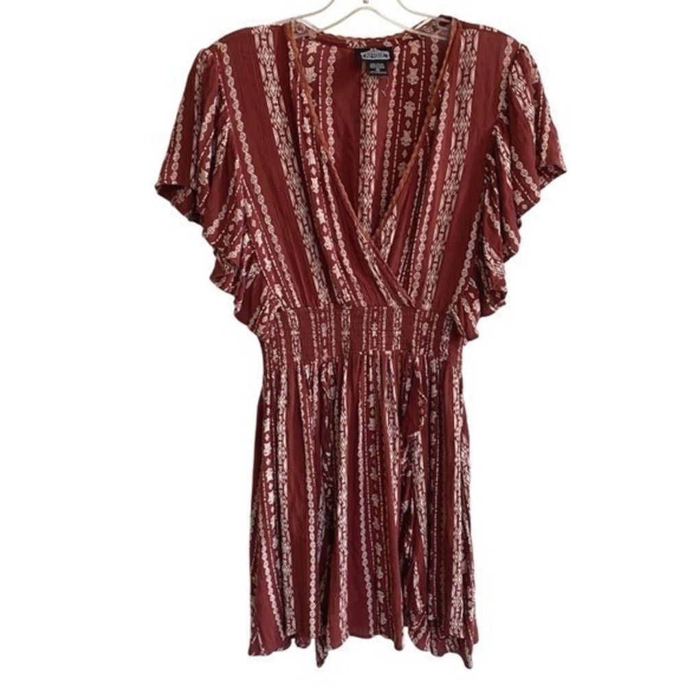 Angie Women's V Neck Flutter Sleeve Dress - S NWOT - Picture 3 of 13